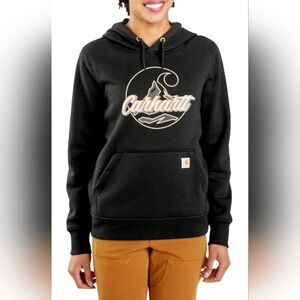 Carhartt Women's Soft Heavyweight Sweatshirt Hoodie Fleece Logo Front 3XL